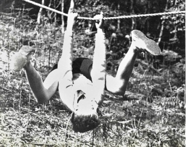 A suspended David Haydon Photo by Mr Colin Mansfield, Teacher and Scout troop founder
