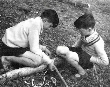 Rope work by Gerard Davies and watched by Colin Noble. Photo by Mr Colin Mansfield