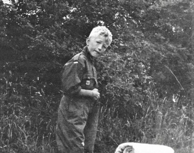 Mizzen major , having laid out bedding and kit, gets into his fancy uniform ready for the commissioners inspection. Photo by Mr Colin Mansfield