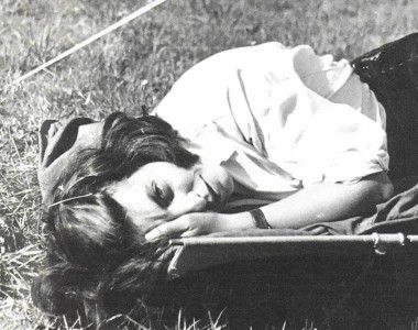 Mrs Nikki Gamon just waking up, who came to visit the camp with her husband, a Newells teacher Major Todd Gamon. Photo Mr Colin Mansfield