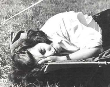 Mrs Nikki Gamon just waking up, who came to visit the camp with her husband, a Newells teacher Major Todd Gamon. Photo Mr Colin Mansfield