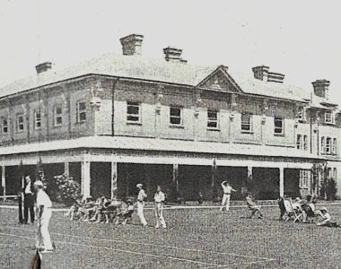 Main school buildings from the Cricket pitch